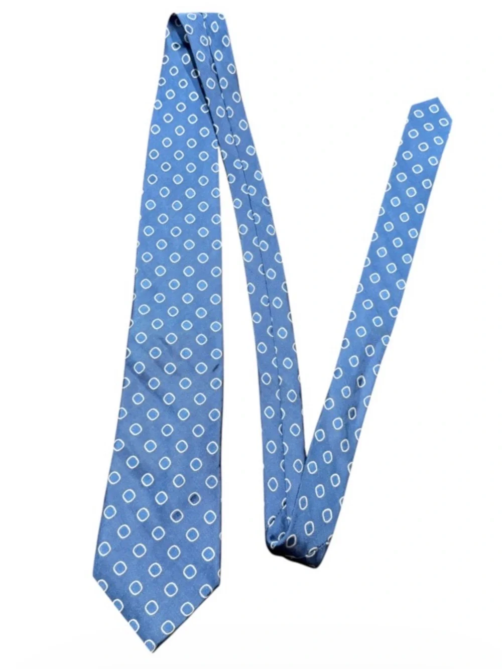 Paul Fredrick Blue Polka Dot 100% Silk Neck Tie